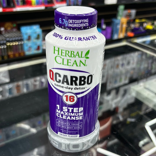 Q Carbo Herbo, clean one step, maximum cleanse, grape flavored detox