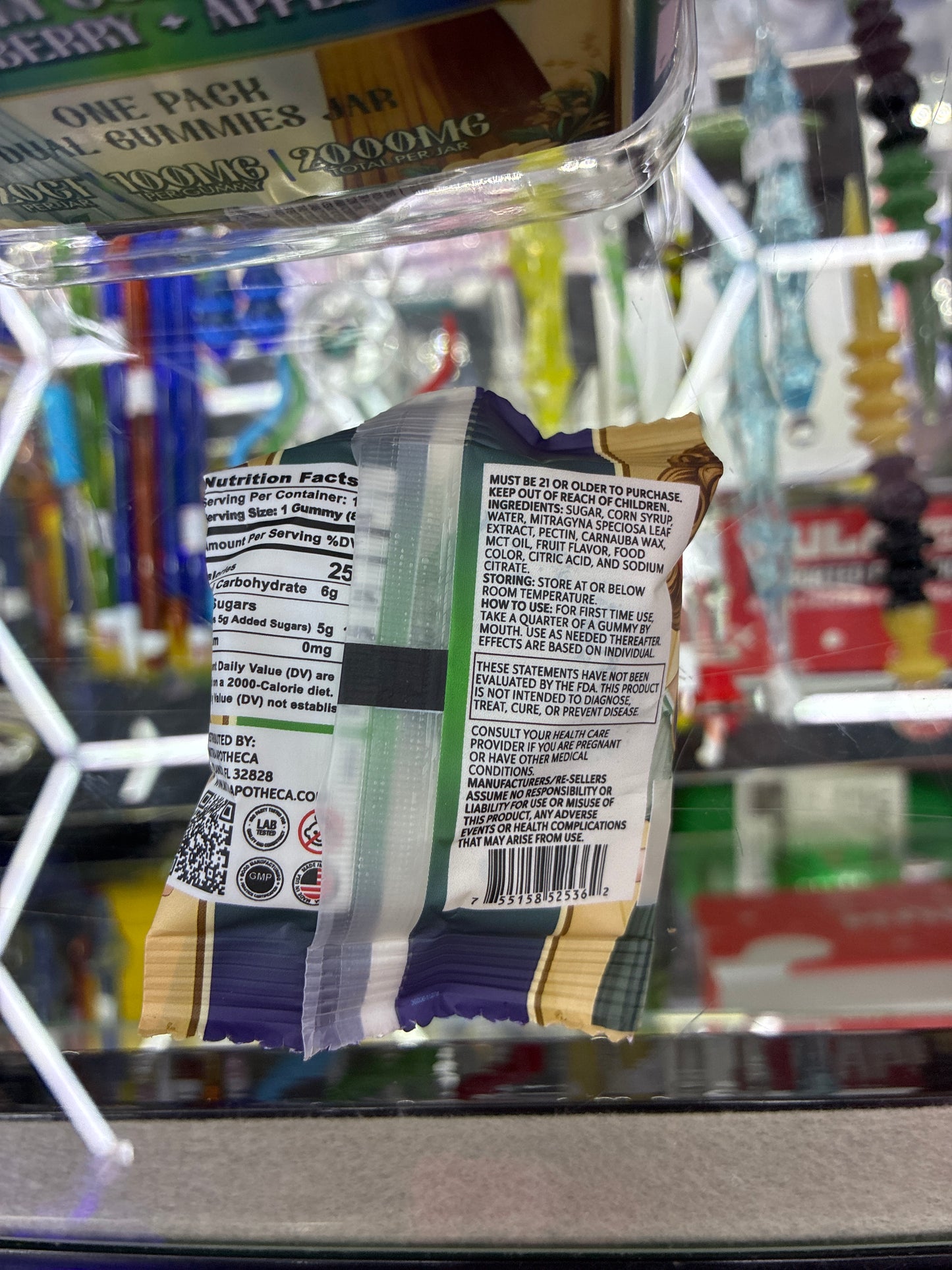 Mitra apotheca Kratom blueberry +apple gummies 100mg mit