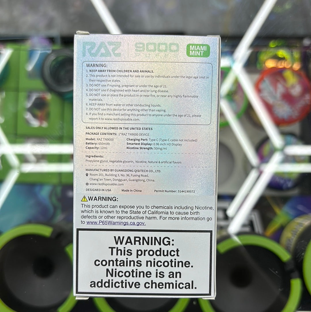 Raz 9000puffs Miami mint