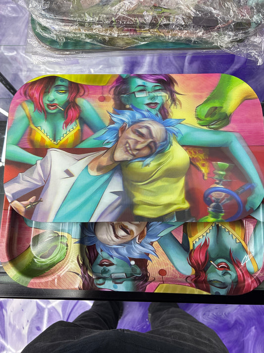 3D rolling tray with storage section
