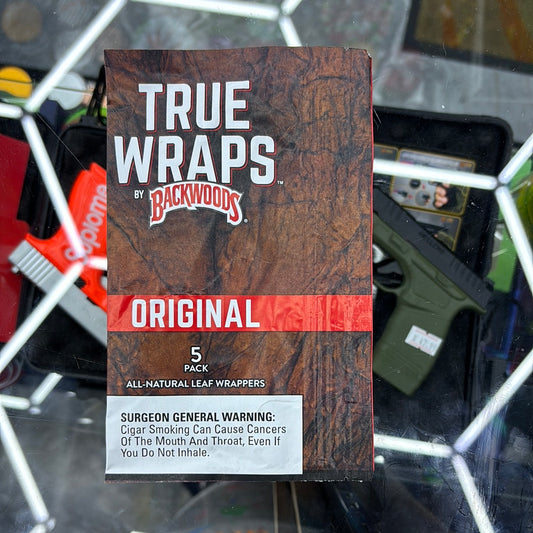 Backwoods true wrap 5 pack all natural leaf wrappers original