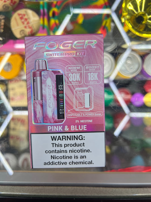 Fogger switch pro disposable kit 30k puffs pink and blue
