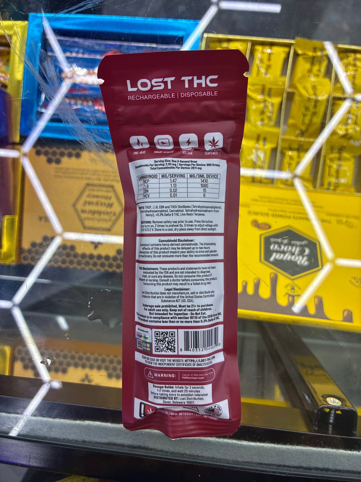 Lost thc live resin 3g disposable lemon cherry gelato indica