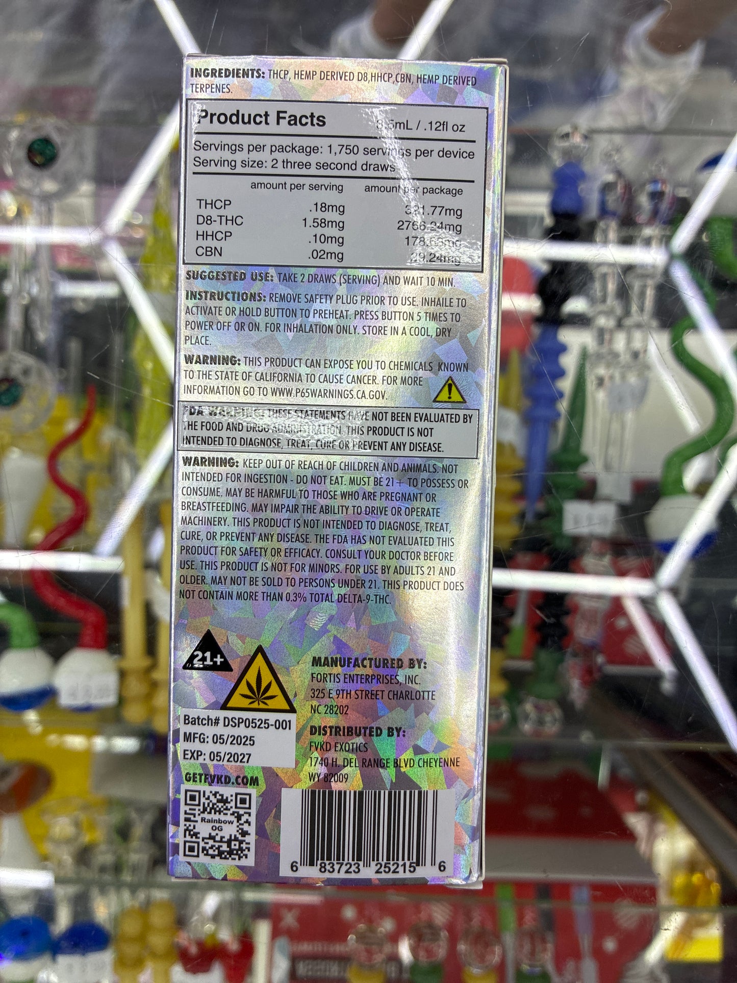 FVKD Exotics thcp+hhcp+d8 rainbow og hybrid