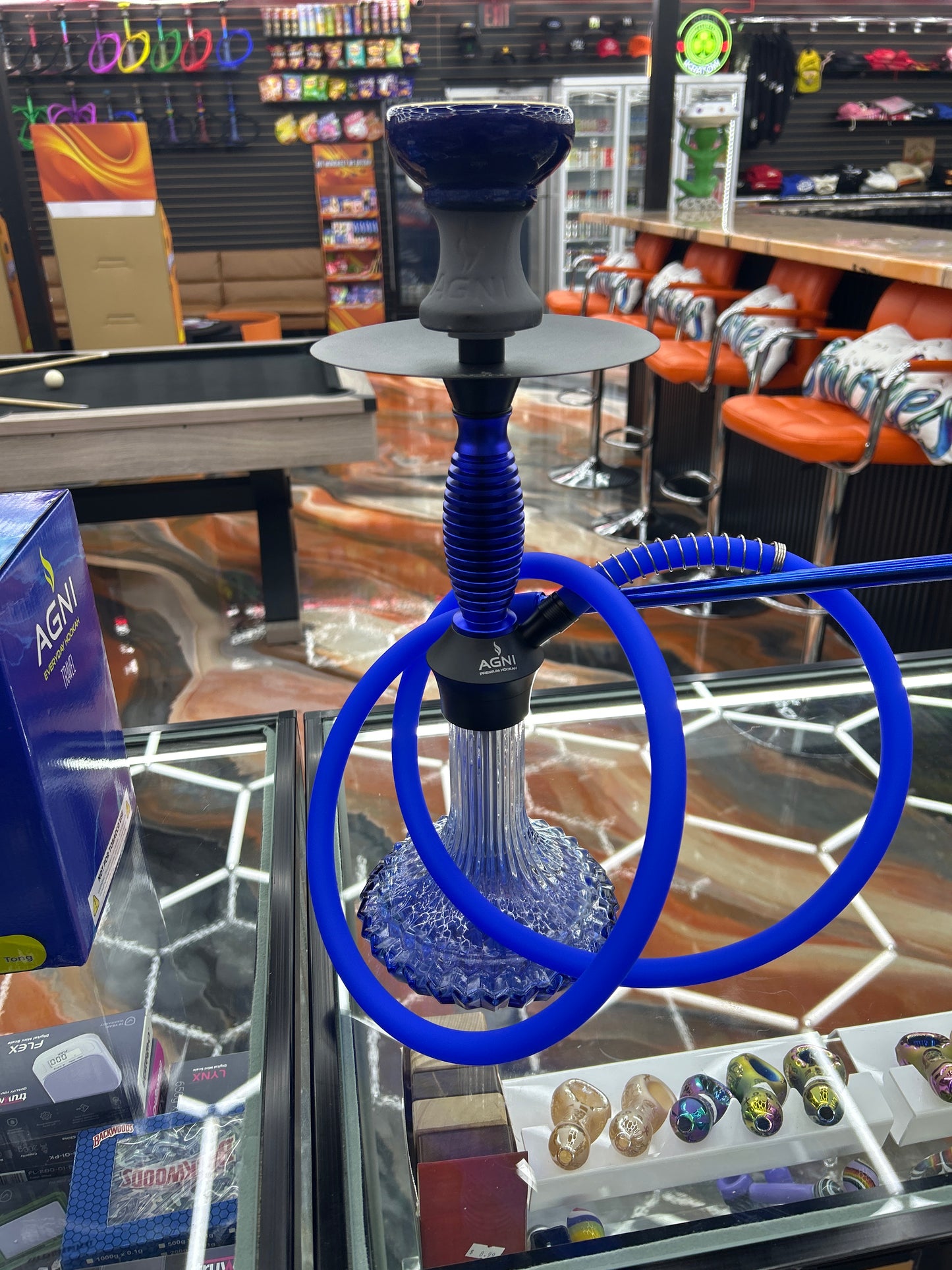 Agni travel hookah blue