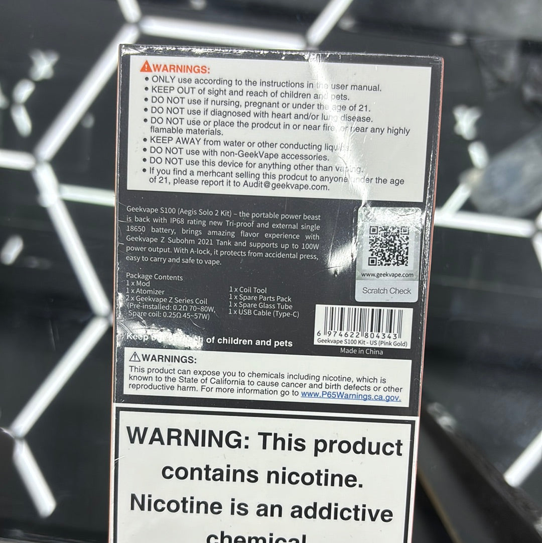 Geekvape s100 pink & gold