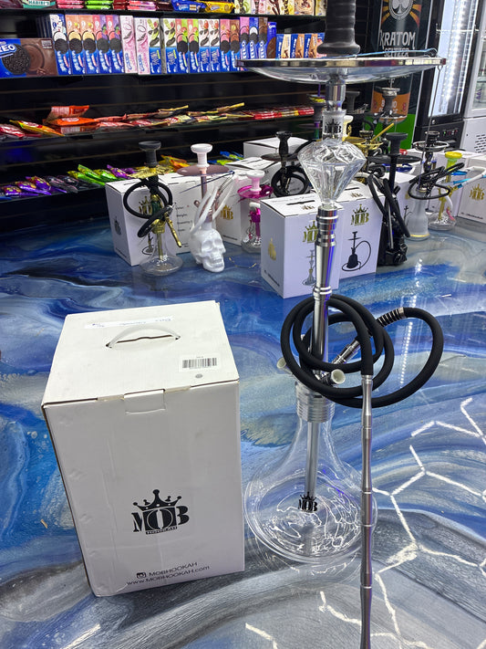 Mob diamond hookah 34’ silver
