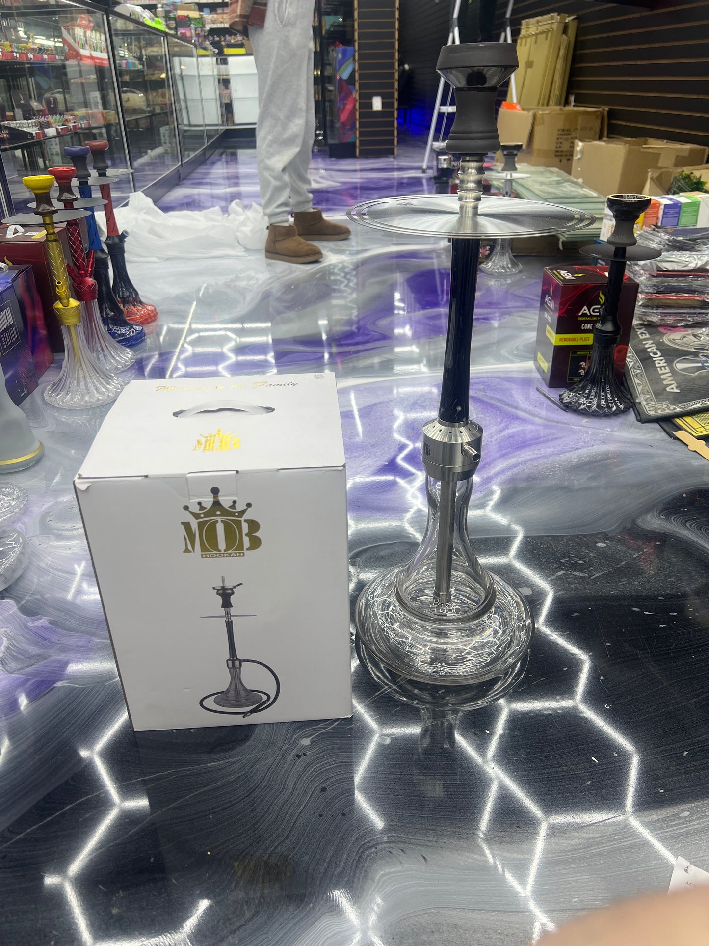 Mob hookah professional hookah 30’ black