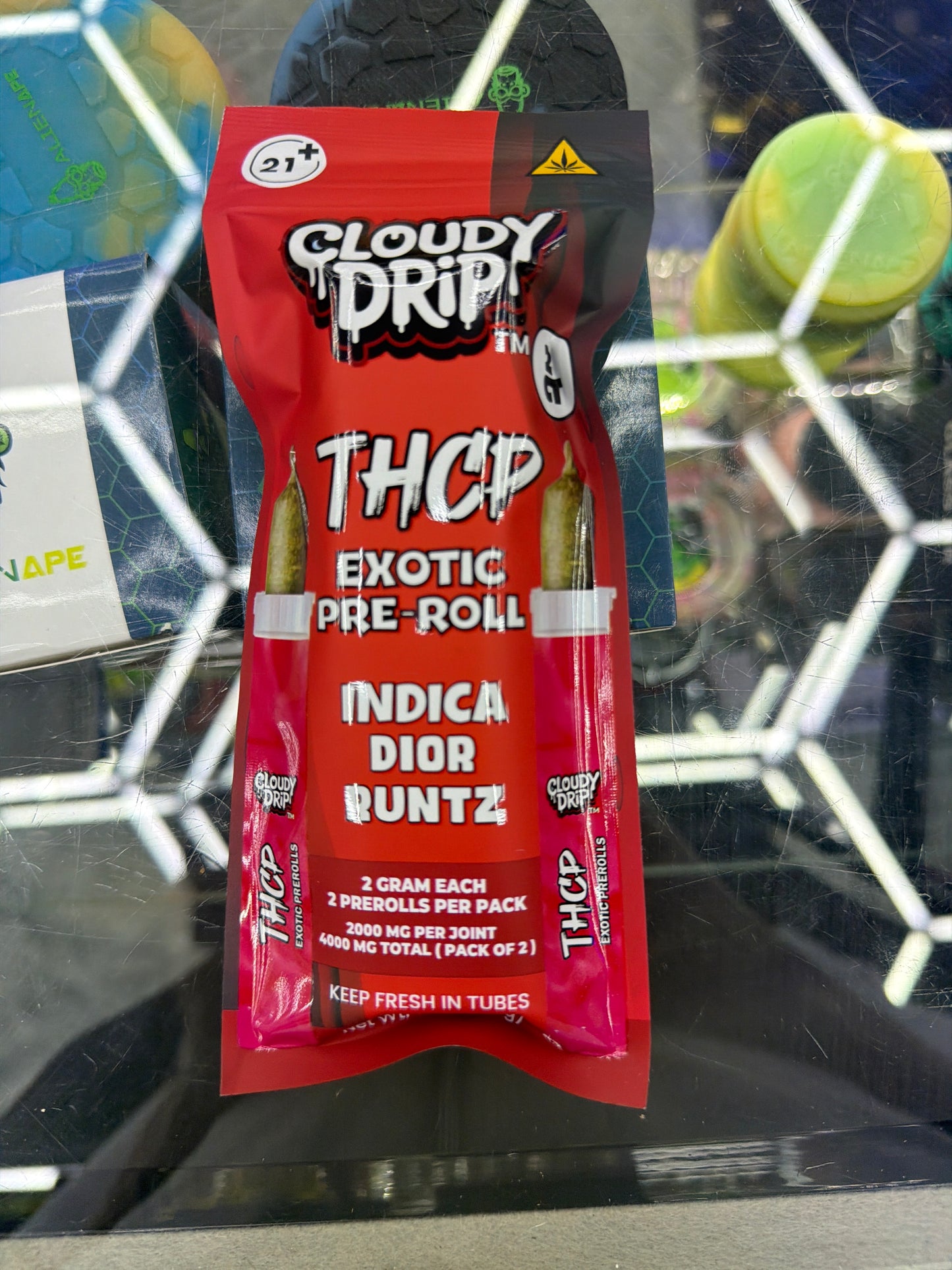 Cloudy Drip Exotic Thca preroll 2ct indica dior runtz
