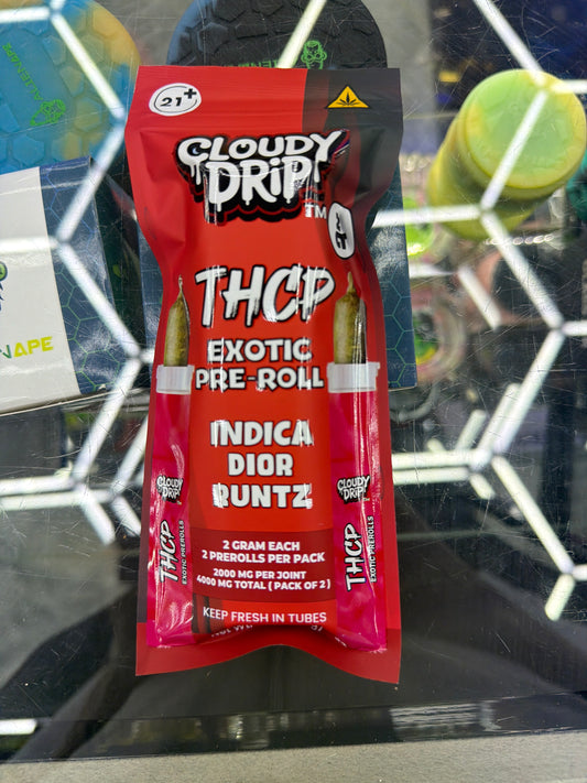 Cloudy Drip Exotic Thca preroll 2ct indica dior runtz