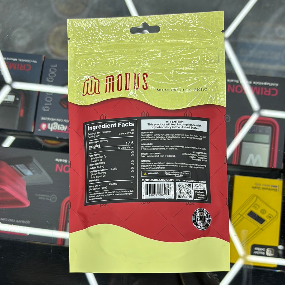 Modus presidential blend strawberry lemonade, hybrid 5000 MG 20 CT gummy‘s ￼