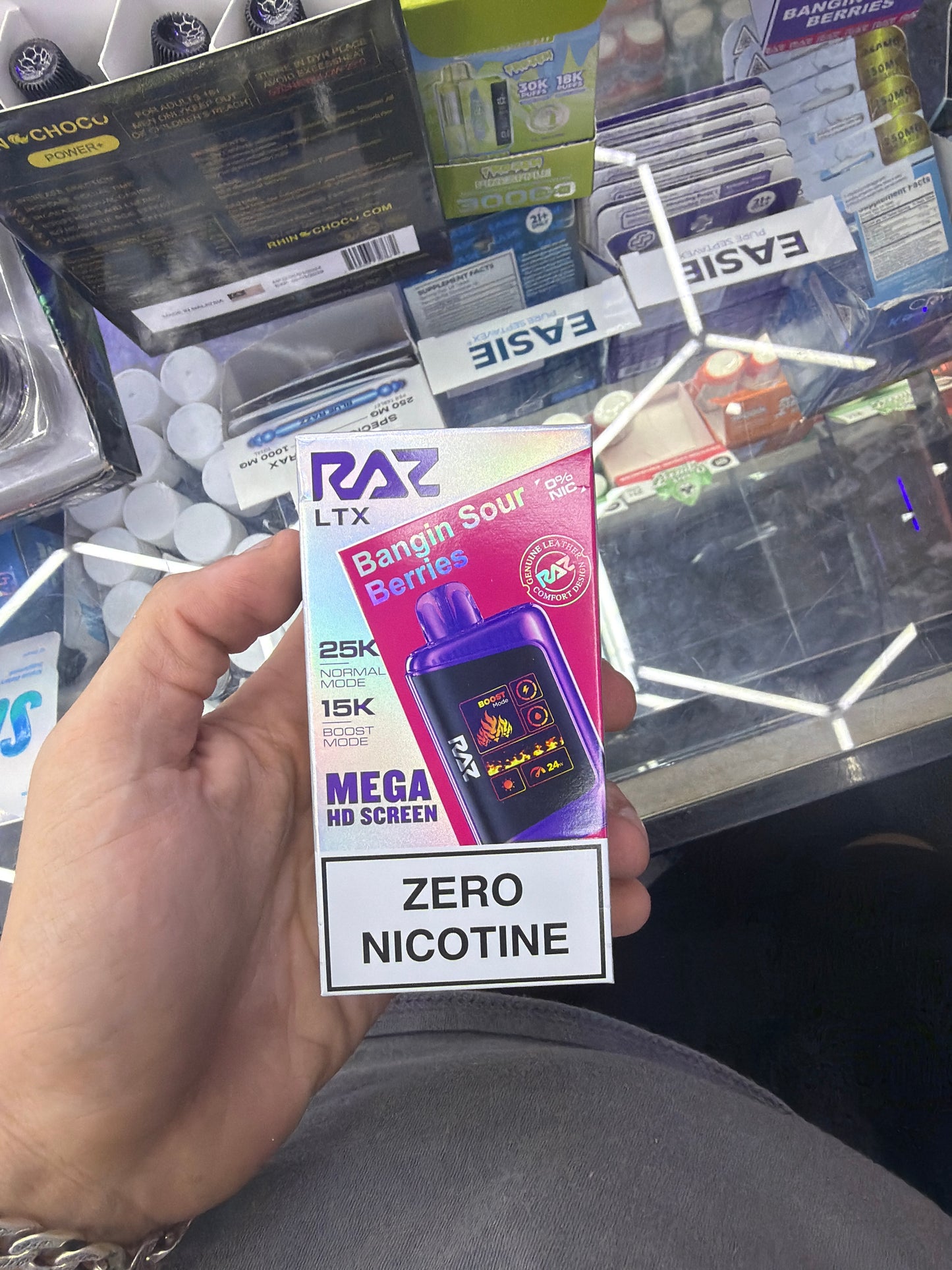 Raz LXT zero nicotine bangin sour berries