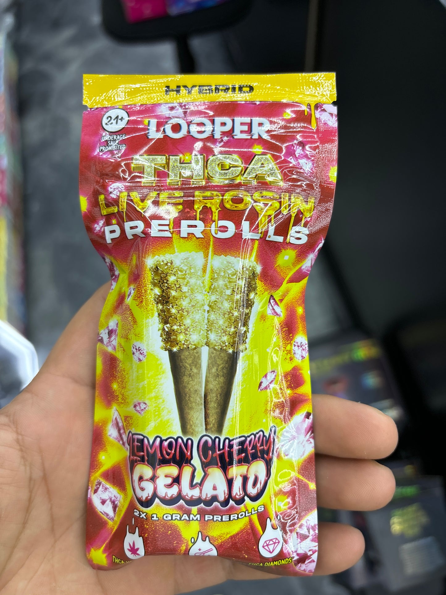 Looper thca live rosin prerolls lemon cherry gelato  hybrid