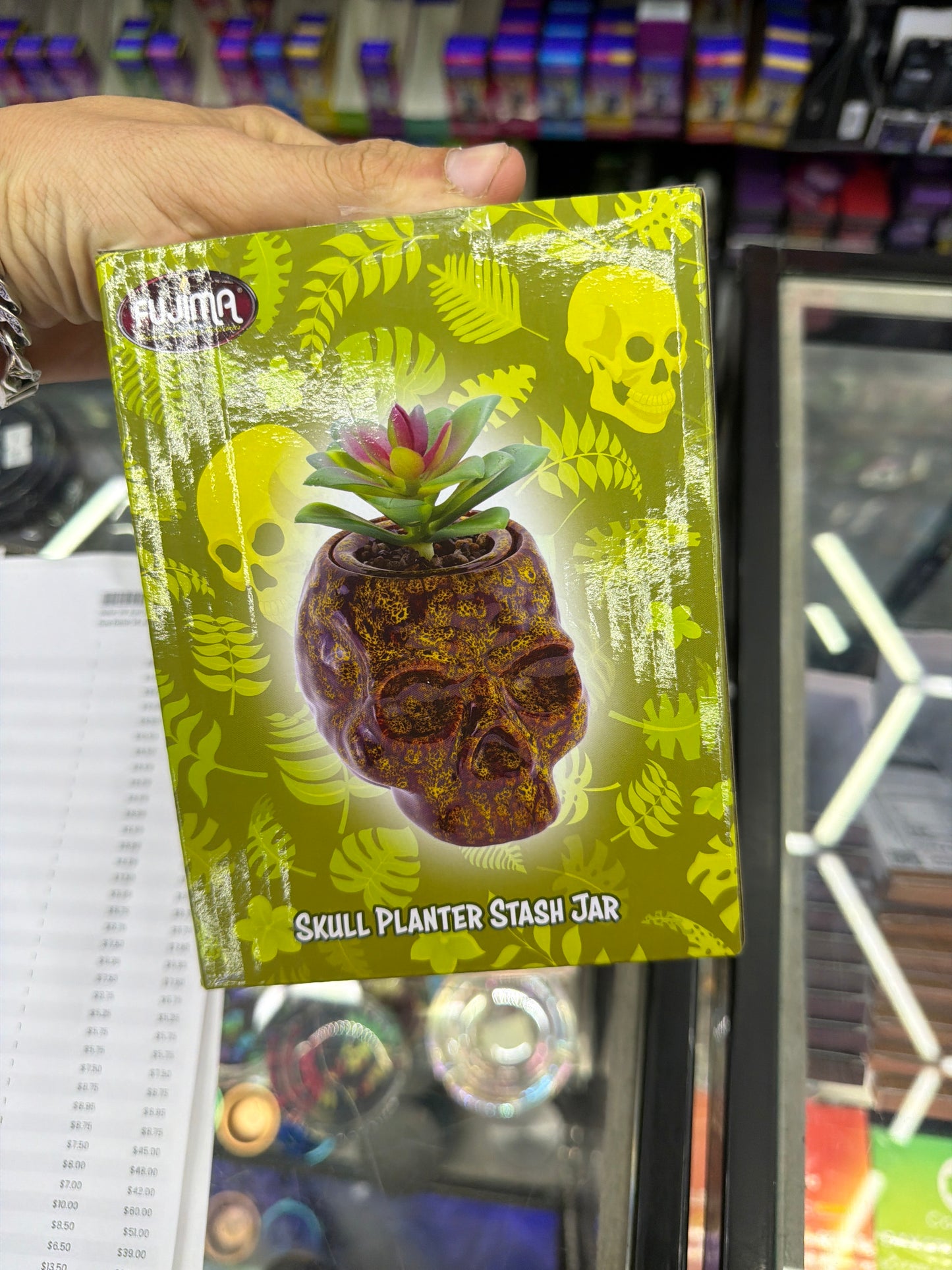 Fujima yellow skull planter