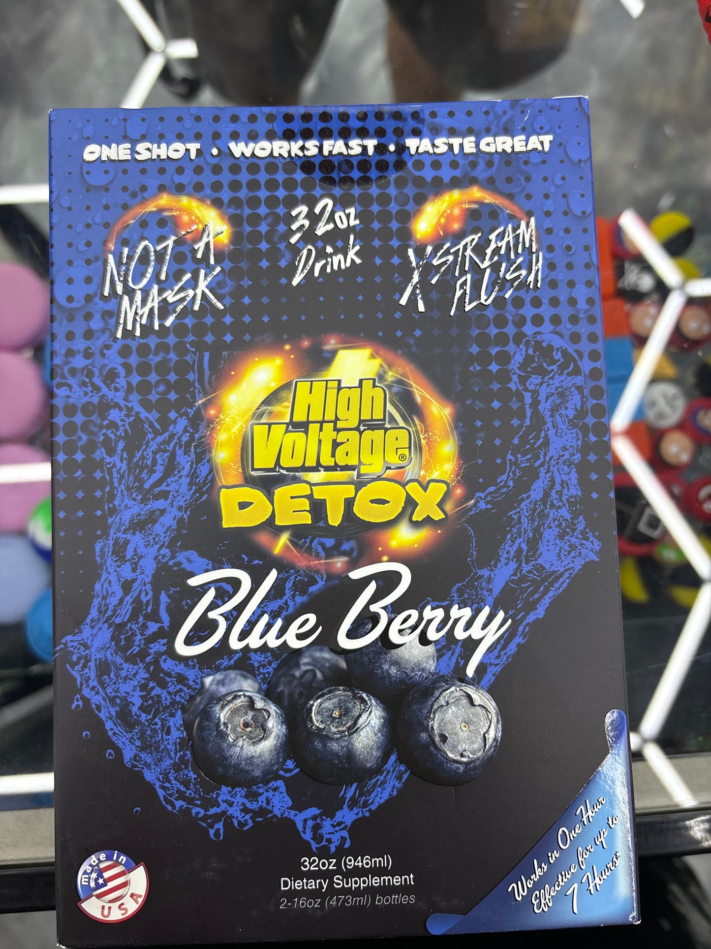 High voltage detox blue berry, 32oz detox drink