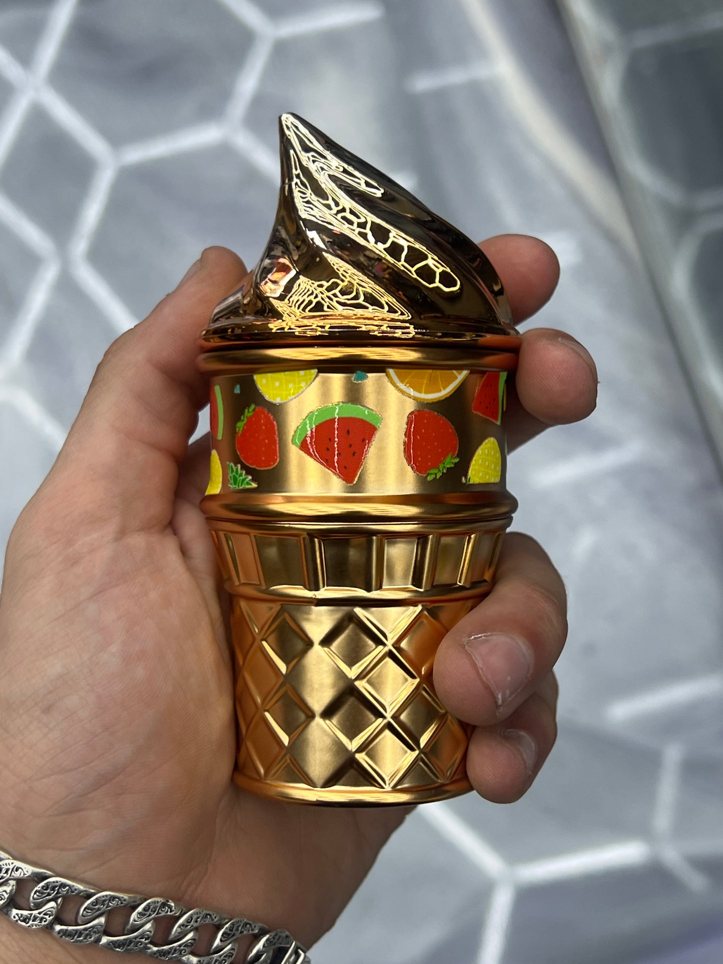 Ice Cream cone grinder