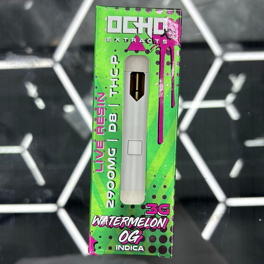 Ocho extractions watermelon, OG, live resin 3G Indica