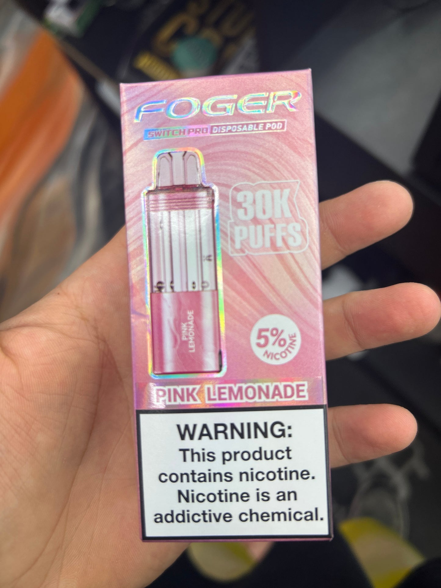Fogger switch pro disposable pod 30k puffs pink lemonade
