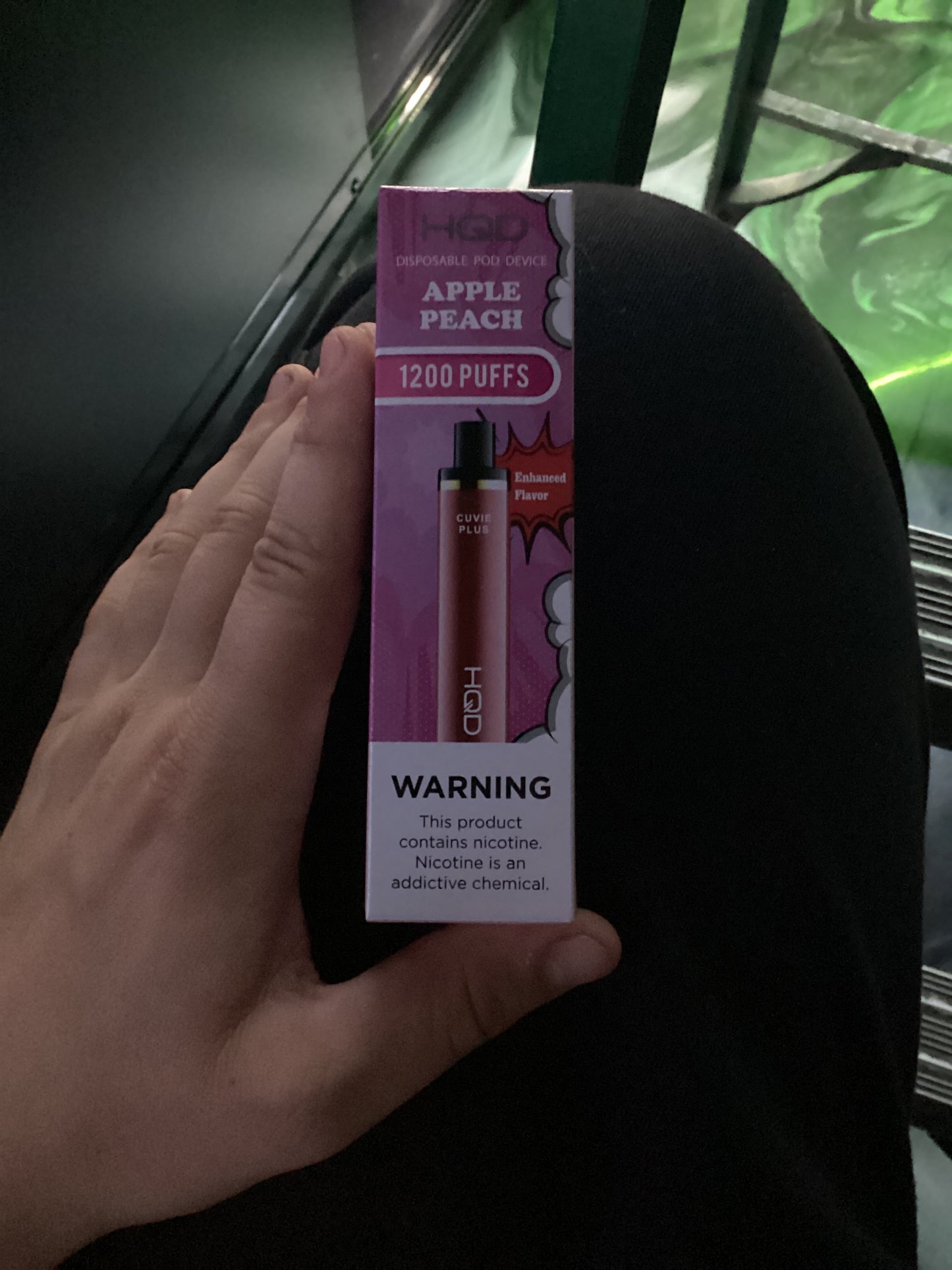 HQD apple peach 1200 puffs curvie plus