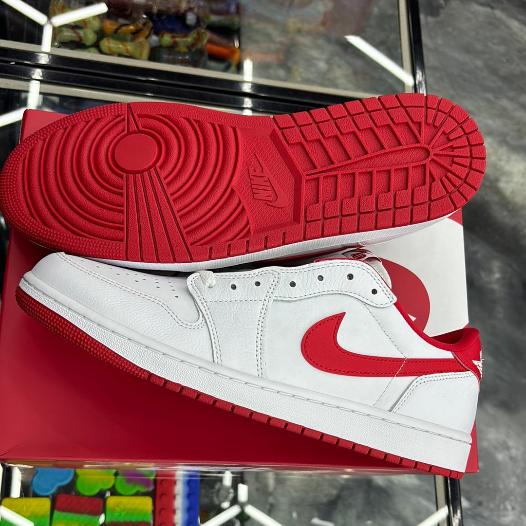 Air Jordan one retro low OG, white/university red – white size 13 M