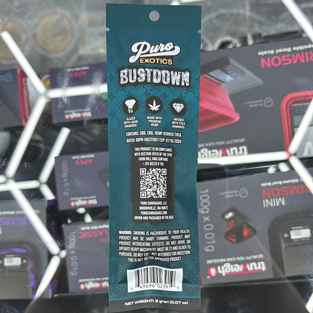 Pure exotics bustdown mac hybrid, 2G pre-roll