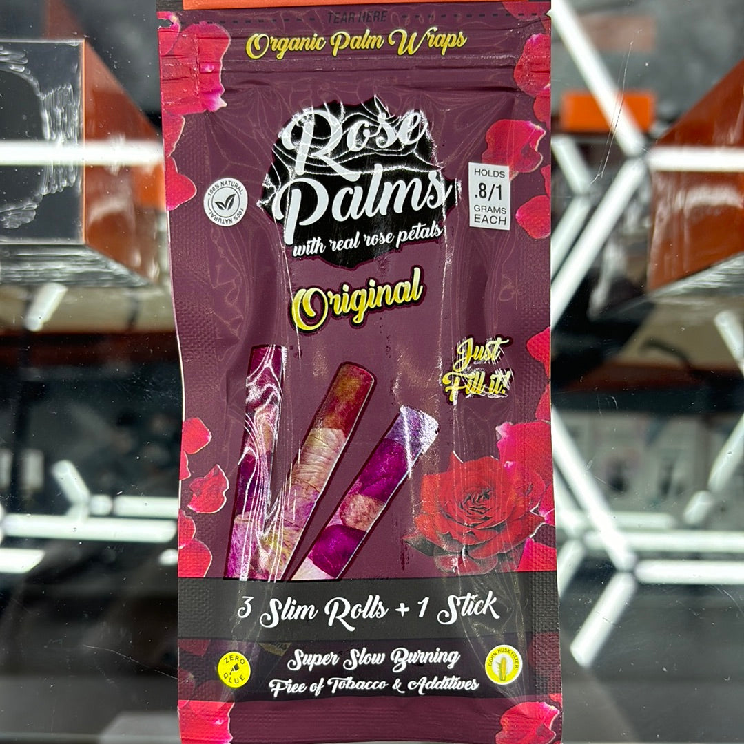 Rose palms original, 3 slim rolls plus 1 stick