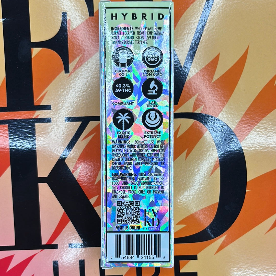 Fvkd exotics wedding cake , 3.5G hybrid THCA rosin