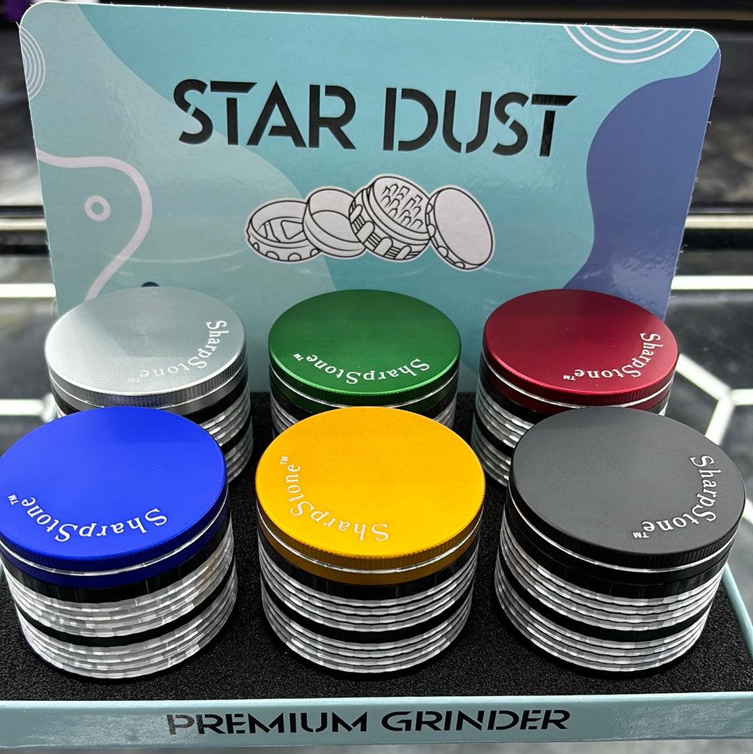 Star dust premium grinder, large engraved design