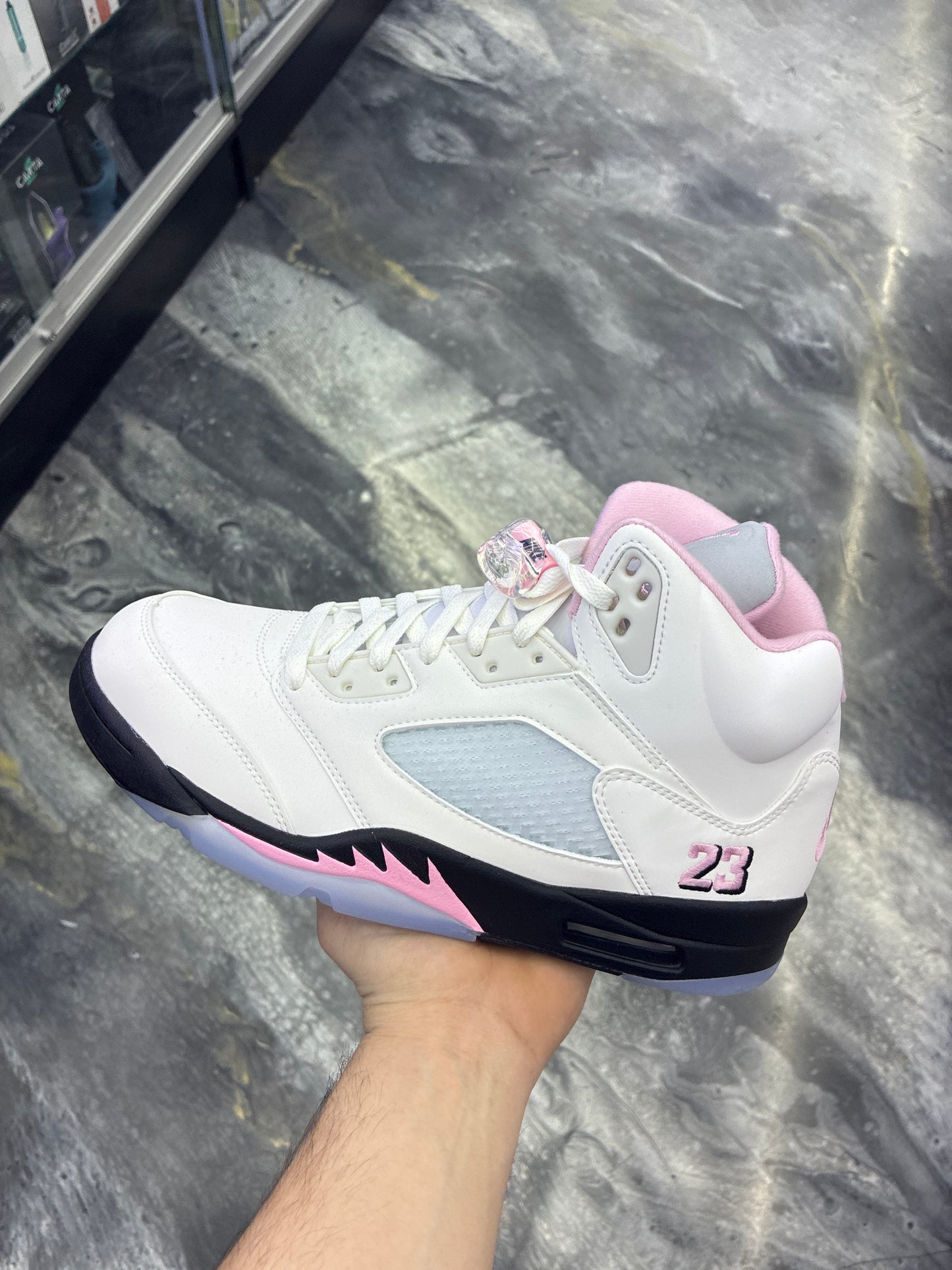 Jordan 5 retro medium soft pink size 10