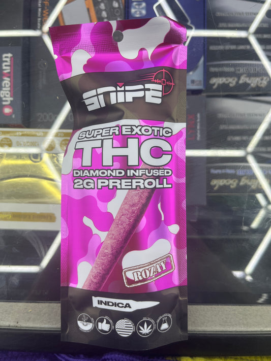 Snipe 2g thcp super exotic diamond preroll rozay indica