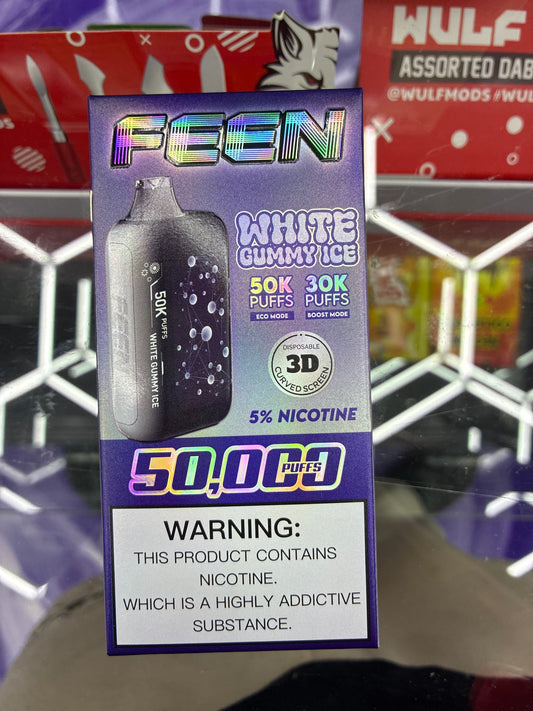 FEEN 50k puffs white gummy ice