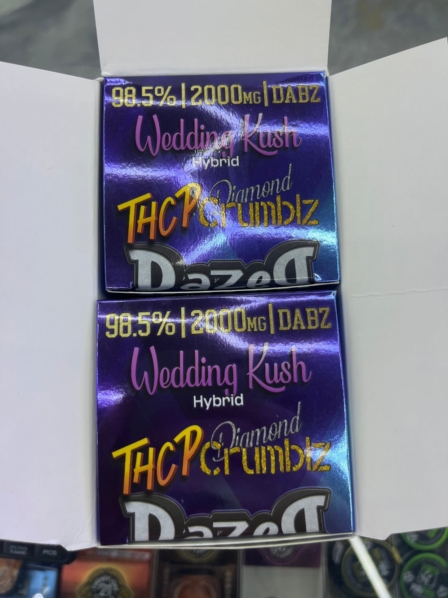 Dazed thcp diamond crumble 2g wedding kush hybrid