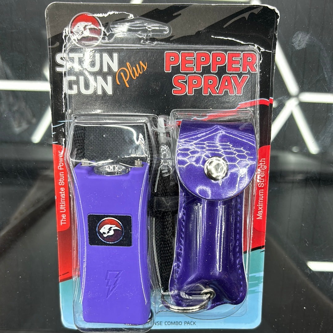 Stun gun plus pepper spray, purple