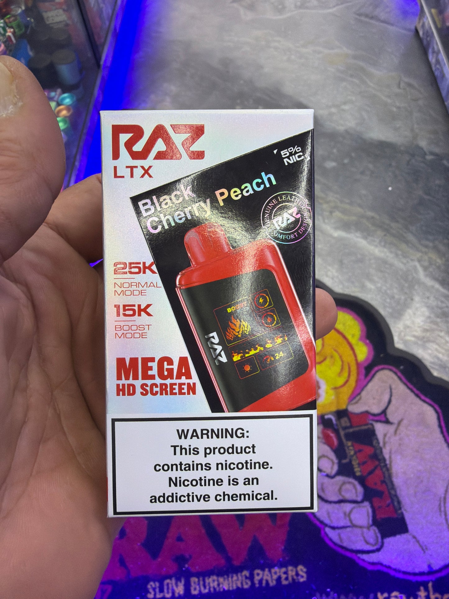 Raz LTX black cherry peach 25K