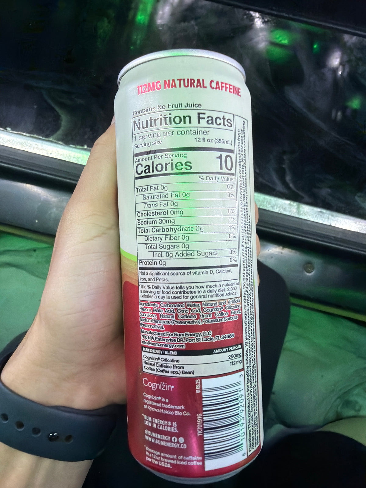 Bum Energy 112mg Natural Caffeine Watermelon