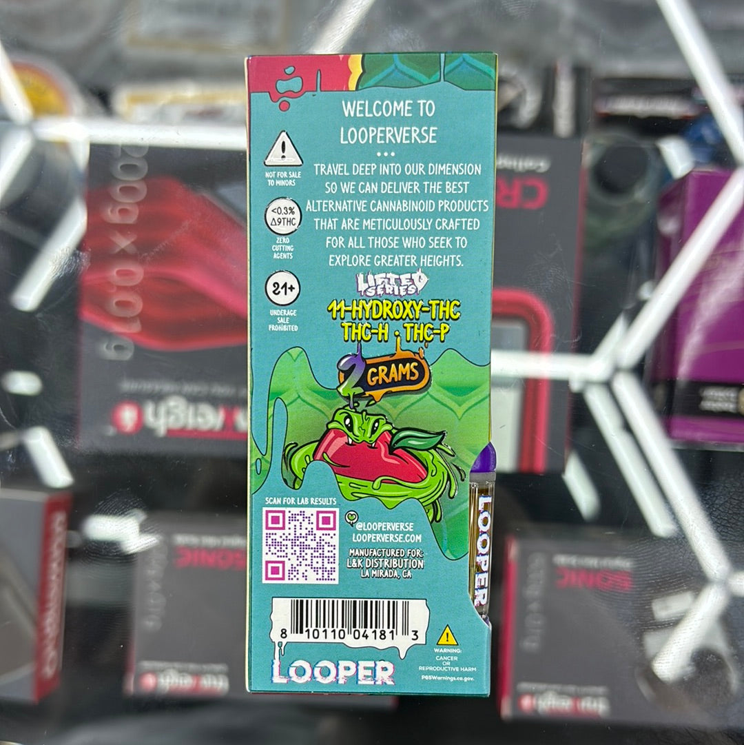 Looper lifted series, forbidden fruit, 2g live resin vape cartridge