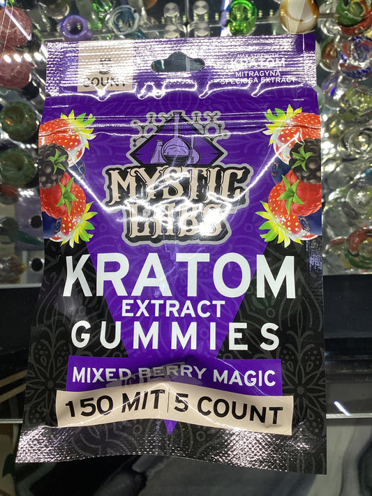 Mystic labs kratom extract gummies mixed berry magic 150 MIT 5 count