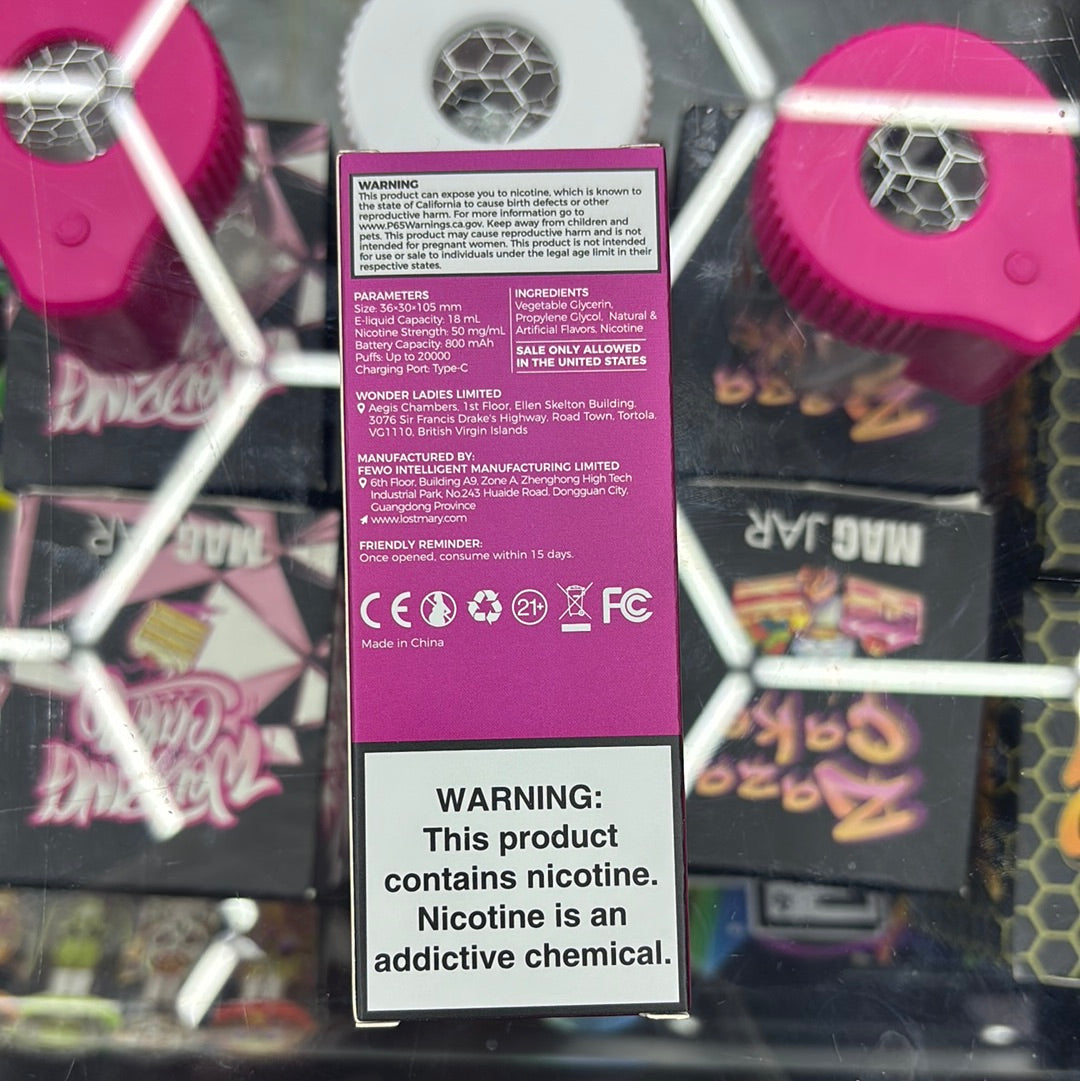 Lost Mary blue razz ice  20,000 puffs