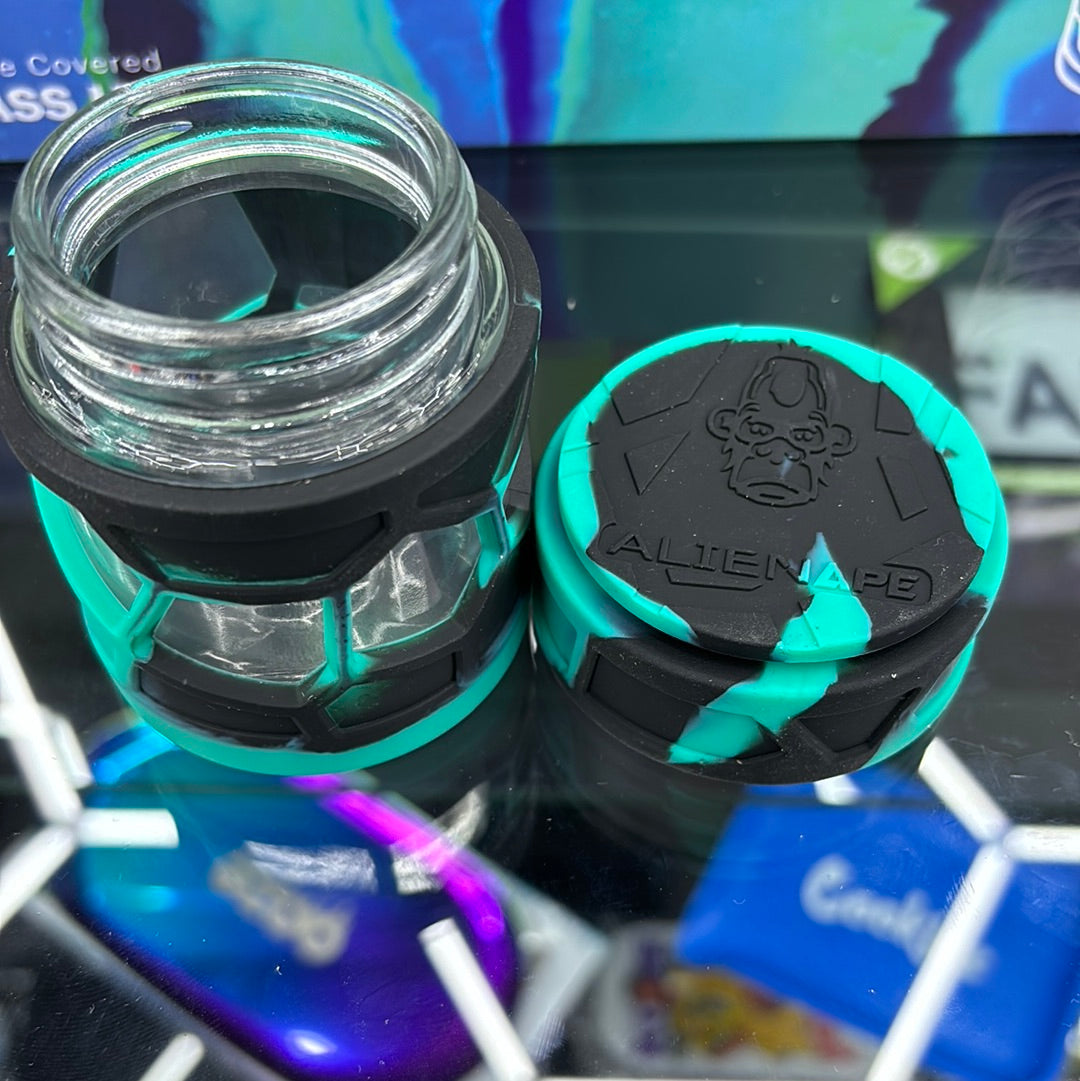 Space king silicone, covered glass, jar small