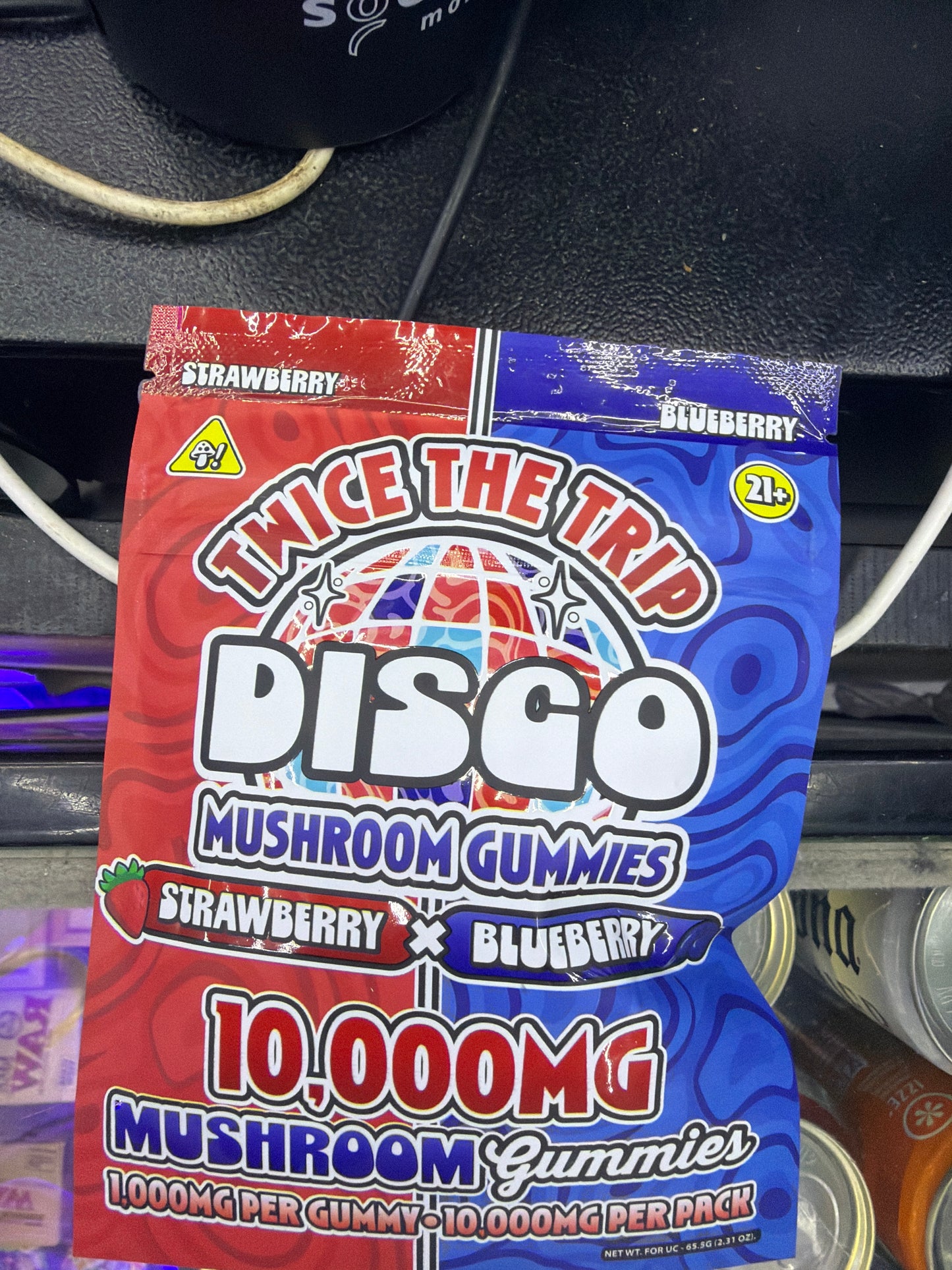 Disco Twice The Trap Mushroom gummies 10ct x 1000mg Strawberry/ Blueberry