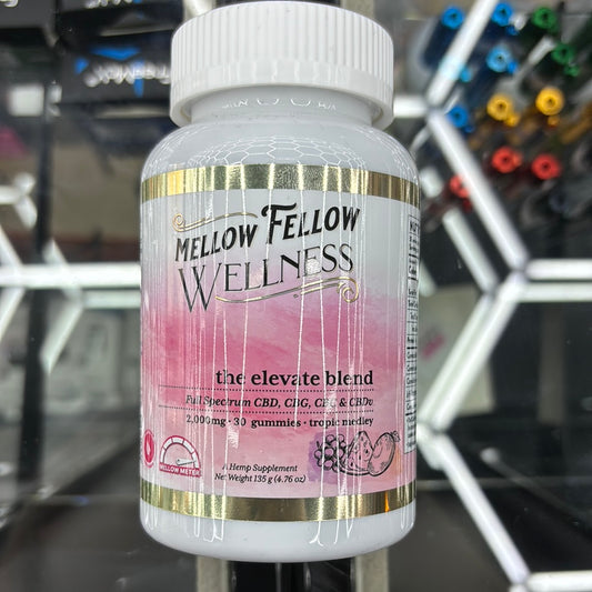 Mellow fellow wellness, The elevate blend, full spectrum, CBD 2000 MG, 30 gummy‘s tropic medley