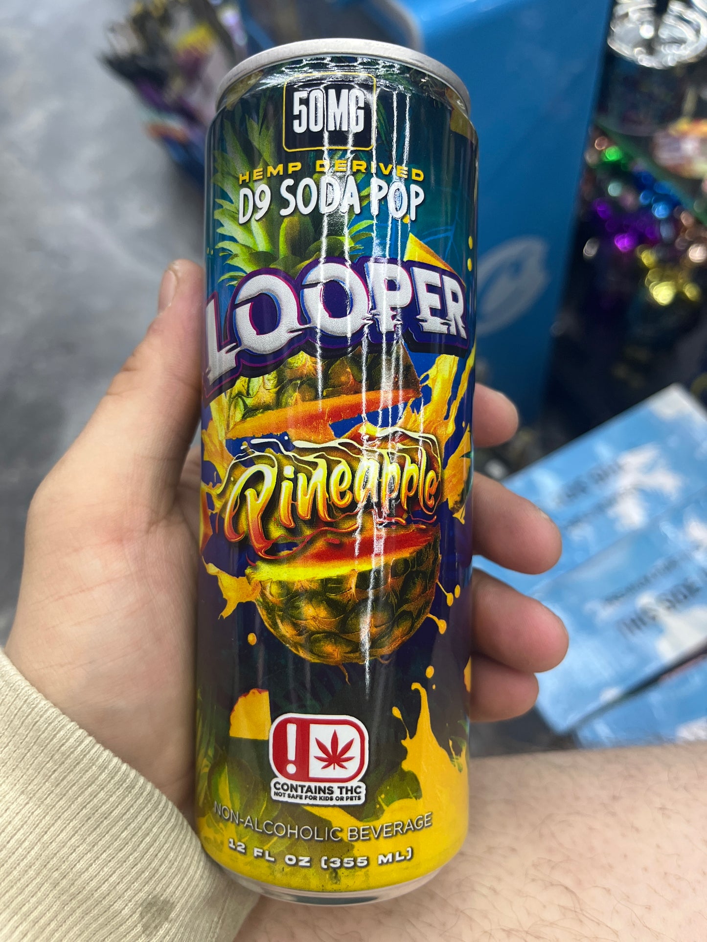 Looper delta soda pop pineapple 50mg 12floz