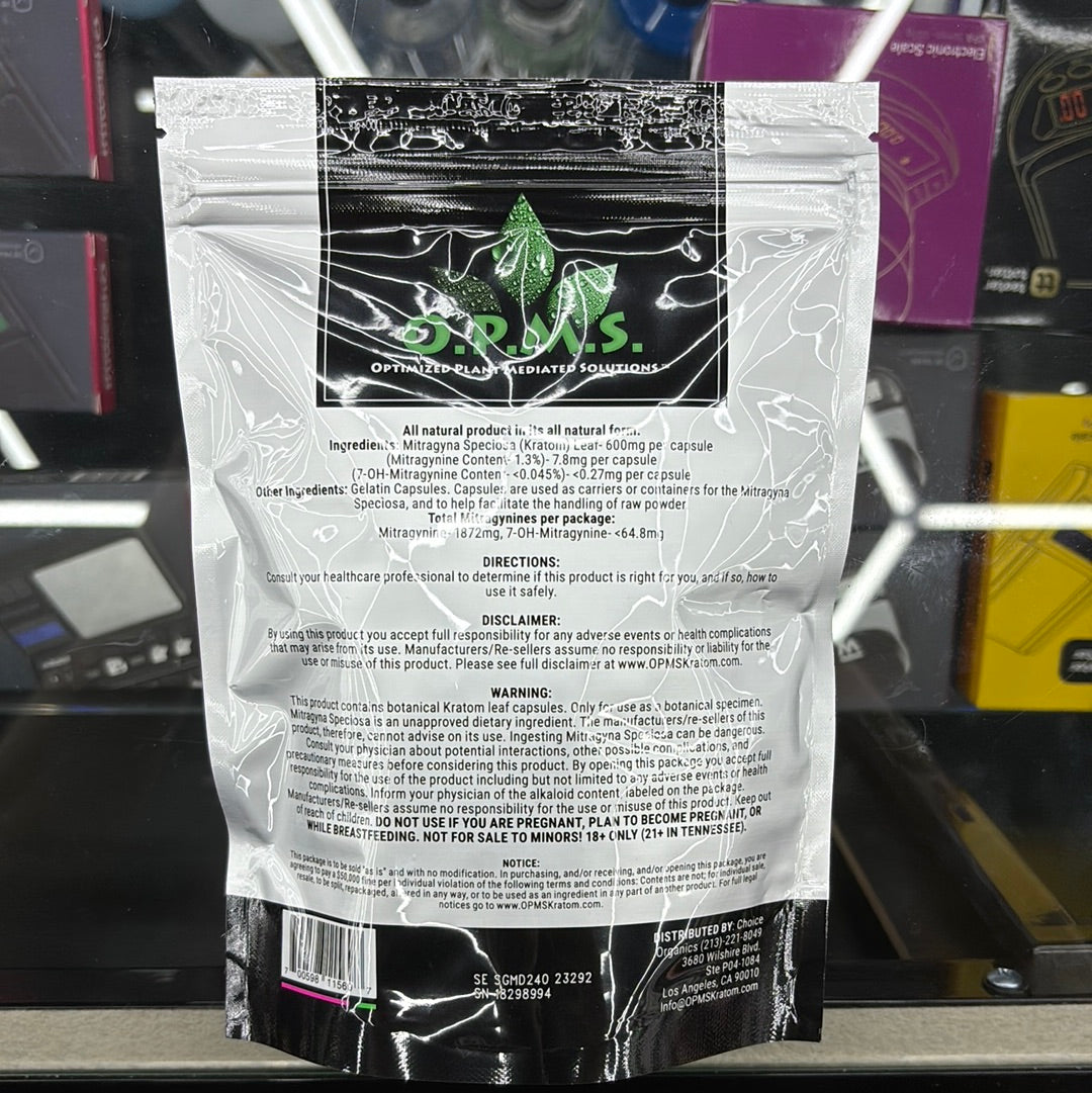 Opms maeng da kratom 240 capsules silver