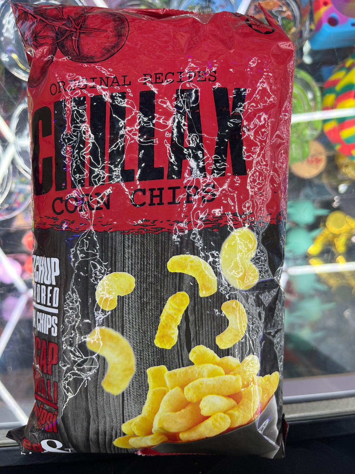 Chillax corn chips ketchup flavor