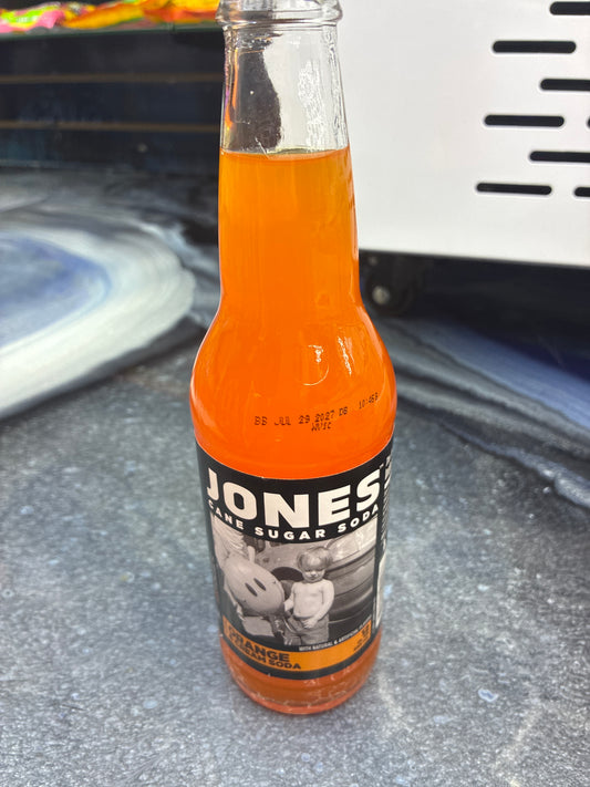 Jones cane sugar soda orange cream soda