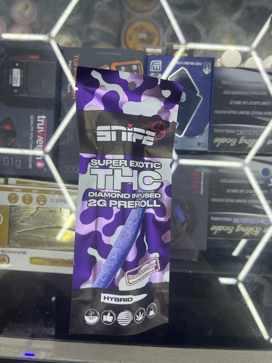 Snipe 2g thcp super exotic diamond preroll purple space cookie