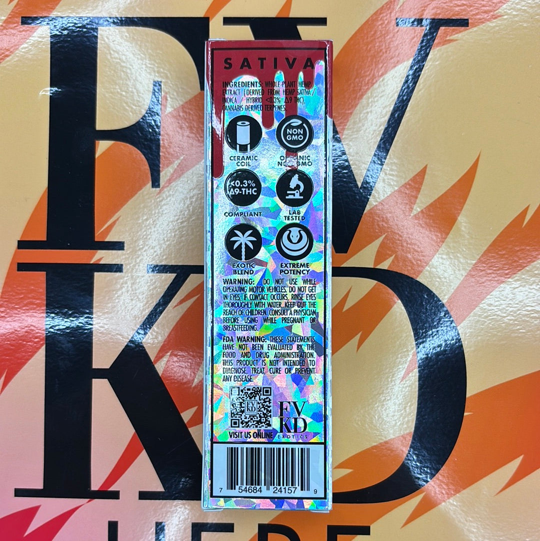 Fvkd exotics fruit punch, 3.5G sativa THCA rosin