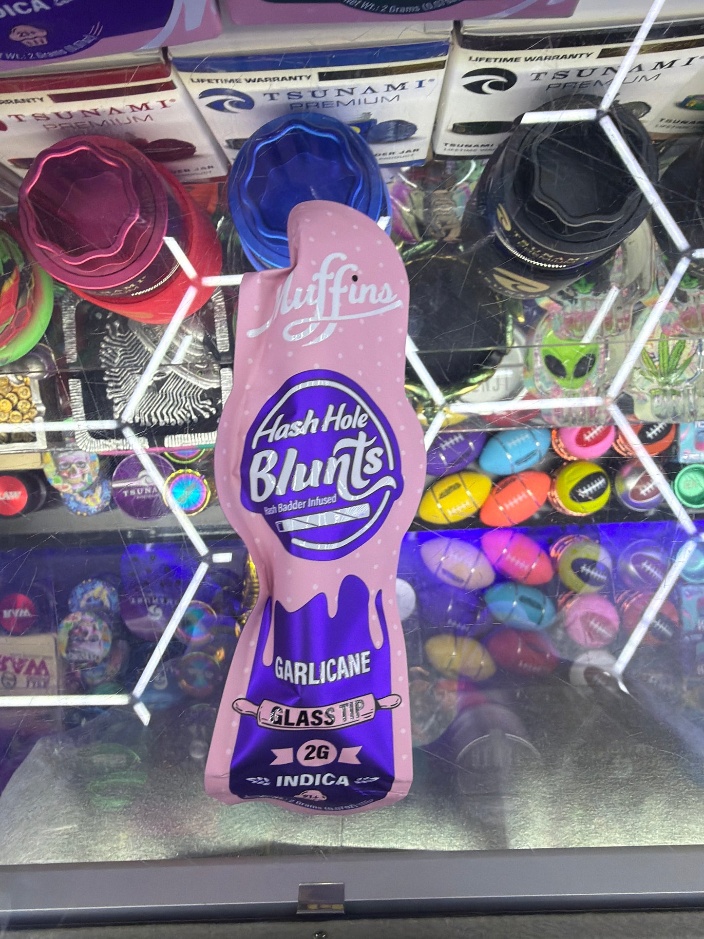 Muffin HashHole Blunt 2g glass tip indica garlicane