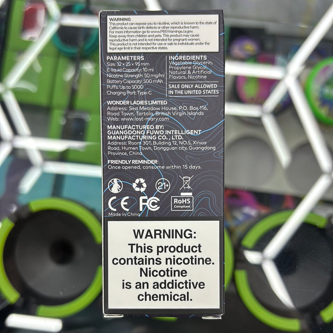 Lost Mary blueberry, raspberry lemon