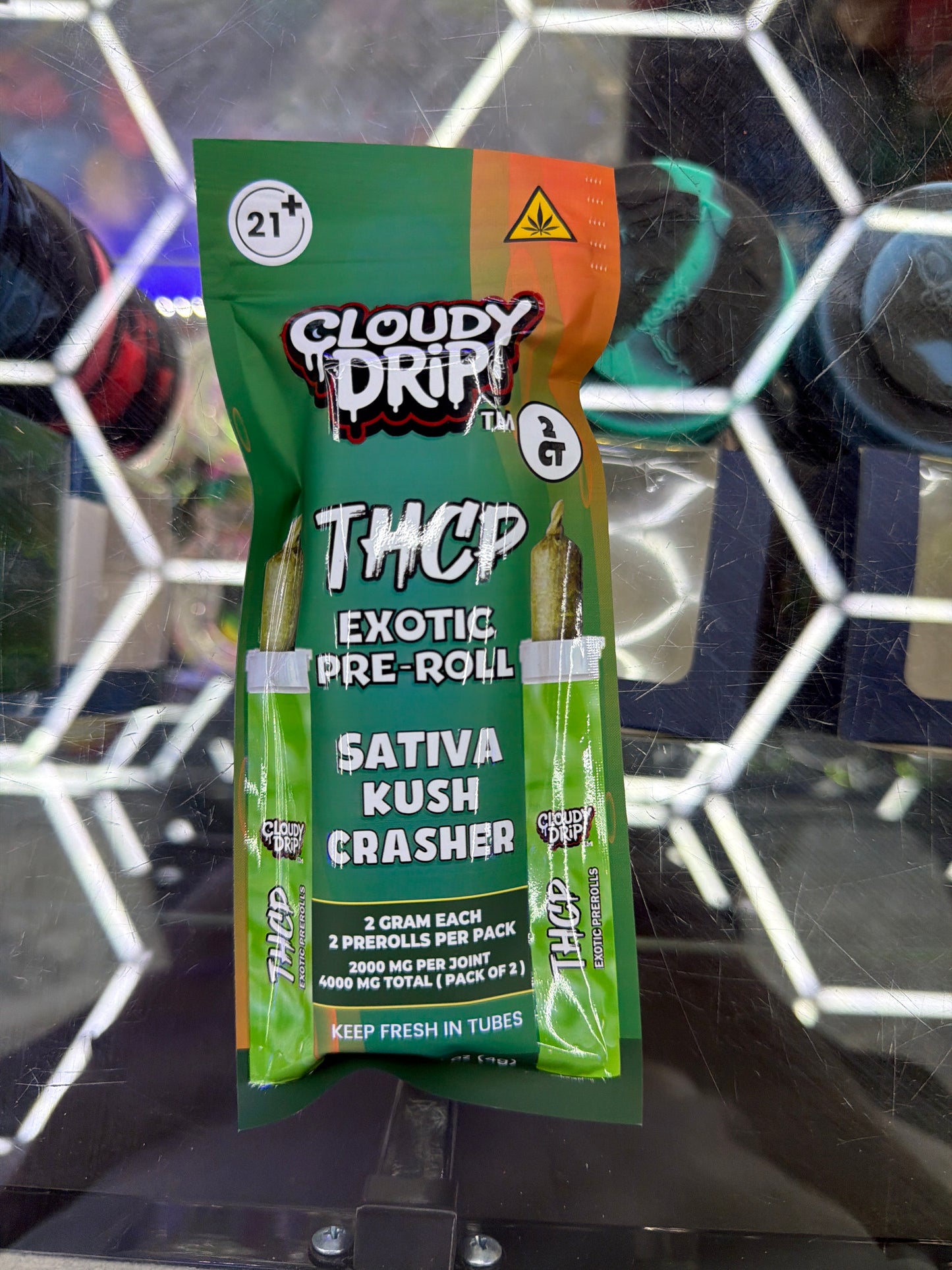 Cloudy Drip Exotic Thca preroll 2ct Sativa Kush Crasher